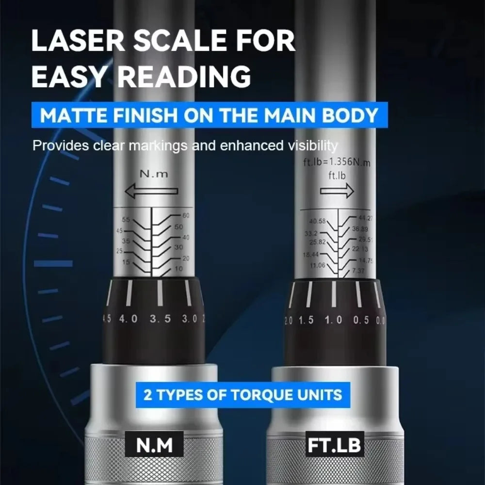 New 3/8" 5-60N.m Torque Wrench Square Unit Torque Wrench 1/4" Pro Torque Wrench 5-25N.m Professional Bicycle Auto Repair Tool