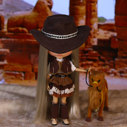 ICY DBS Blyth Doll BJD Joint Body Tan Skin Matte Face Western Cowboy Set Doll 1/6 30cm Girl Gift Anime SD