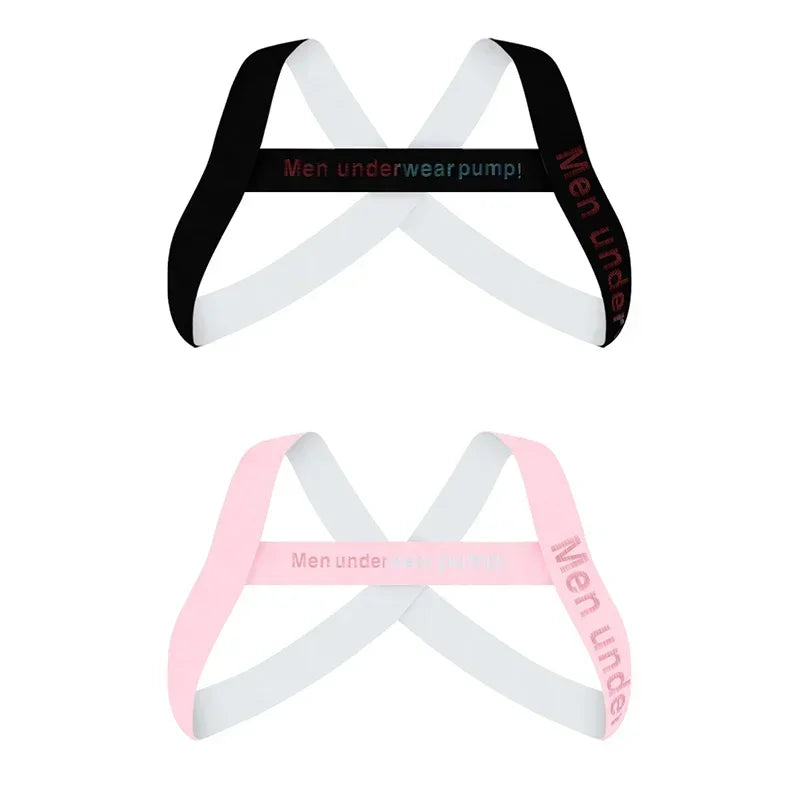 Men's Sexy Muscle Shoulder Straps Elastic Band Harness Chest Bodybuilding Straps Fashion Elastic Fun Decorative Shoulder Strap