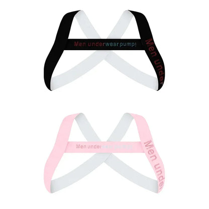 Men's Sexy Muscle Shoulder Straps Elastic Band Harness Chest Bodybuilding Straps Fashion Elastic Fun Decorative Shoulder Strap