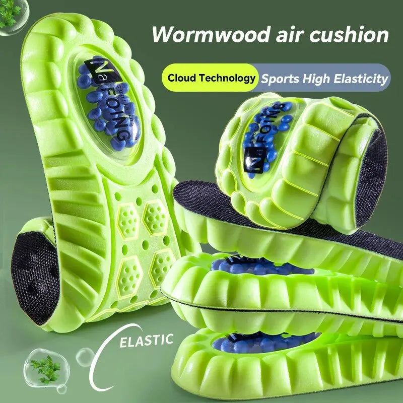 2Pairs Cloud Sport Insoles for Shoes PU Air Cushion Sole Soft Shock Absorption Deodorant Breathable Running Orthopedic Insoles