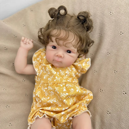 AONPENG 45cm Lifelike Reborn Baby Doll Toy with Vinyl Limbs And Cloth Body Kid's Fashion Birthday Gift Playhouse Bedtime Toy