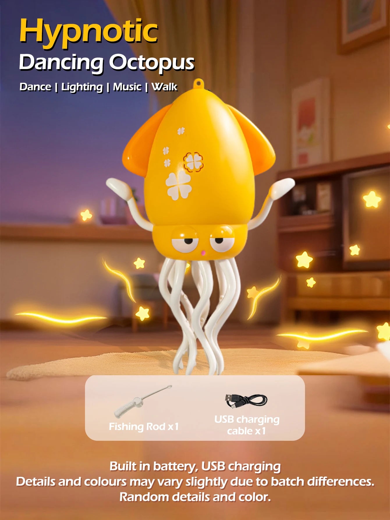 1pc Auto-sensing Avoiding Obstacles funny Dancing Octopus baby toy with music light to baby learn crawling guidance and head up