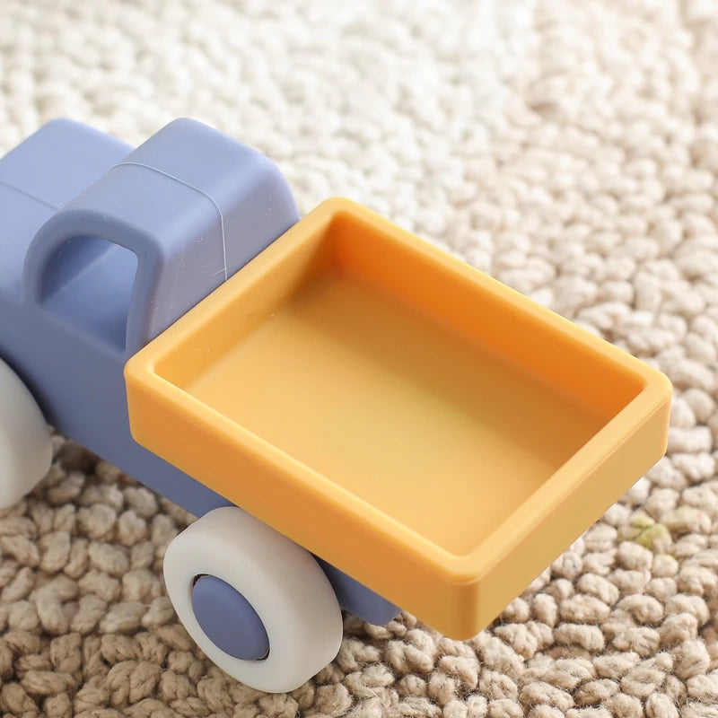 Baby Silicone Car Toys Montessori Baby Things Silicone Baby Teether Toy Car  0 12 Months Newborn Educational Toy Silicone Blocks