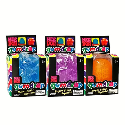 Needoh Dream Drop Gumdrop Super Solid Anti-Stress Squeeze Glitter Raised Texture Bumpy Relief Pressure Relax ADHD Sensory Toy