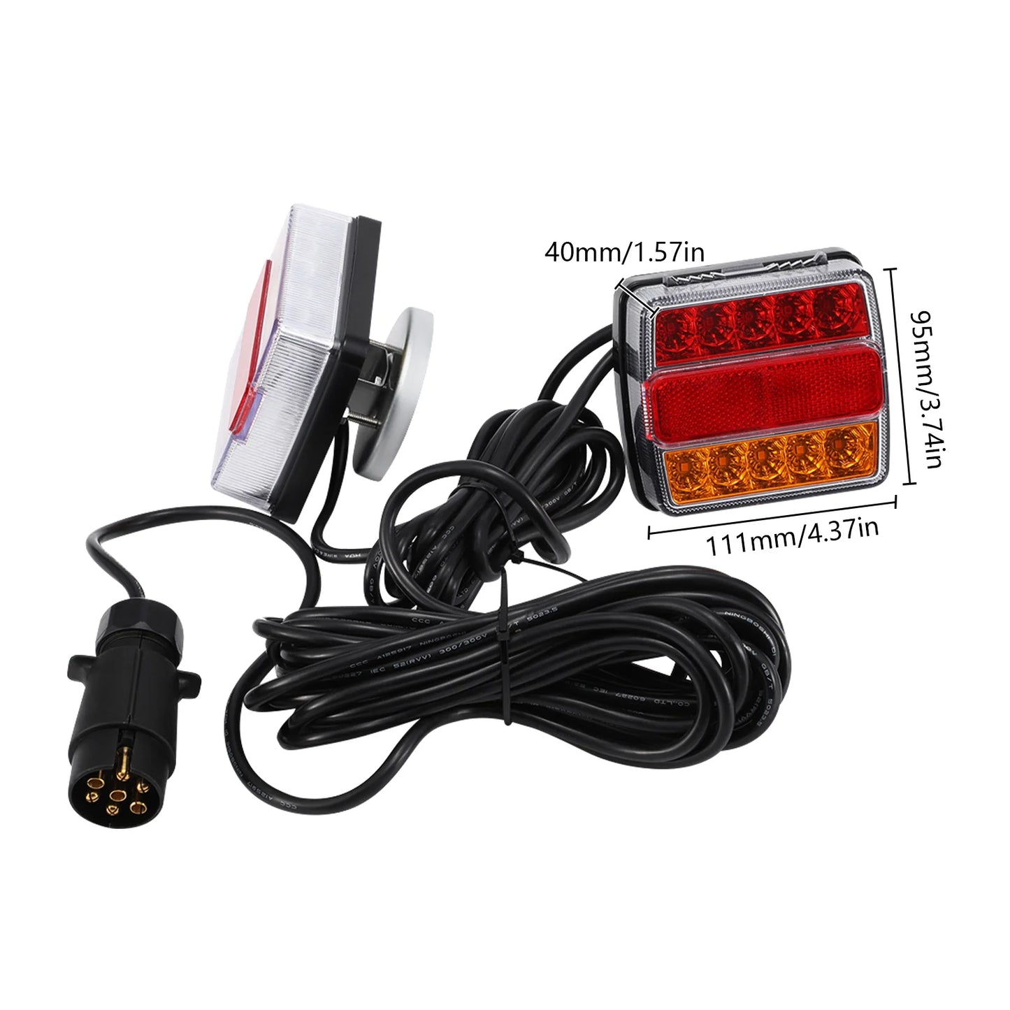 3256807765834798Led Trailer Tail Light Set, 12v, With 7-Pin Plug, Durable Material, Easy To Install, Improves Visibility, Licens