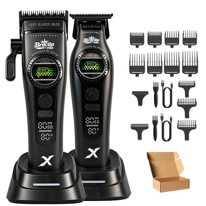 New BRDCLIP PRO Electric Hair Clipper Hair Trimmer Set Outer Rotor BLDC 6000-8000RPM Barber  Shop DLC Blade with Charge Dock