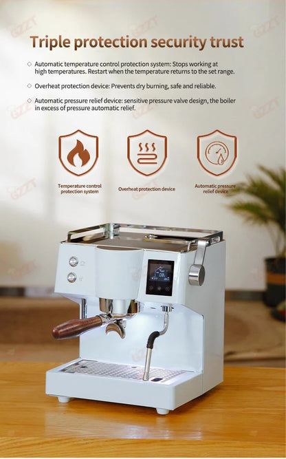 GZZT KFJ52QC 9Bar Coffee Machine Professional Espresso Coffee Makers with OPV Valve Magic Hand System Portable Coffee Maker 220V