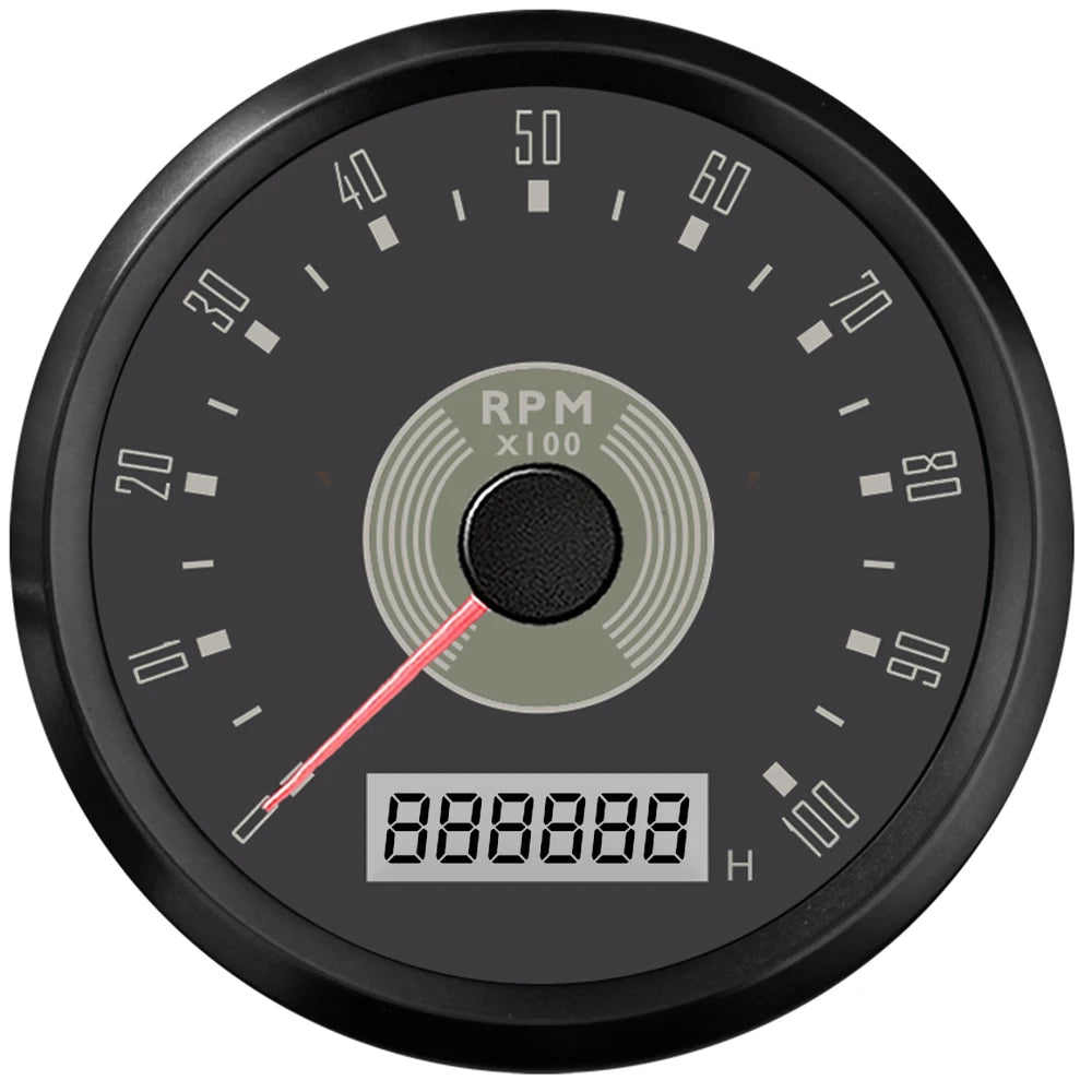 ELING Car 85mm Tachometer 0-8000RPM 0-10000RPM with LED Hourmeter Adjustable Red Yellow Backlight for Motorcycle Boat 9-32V
