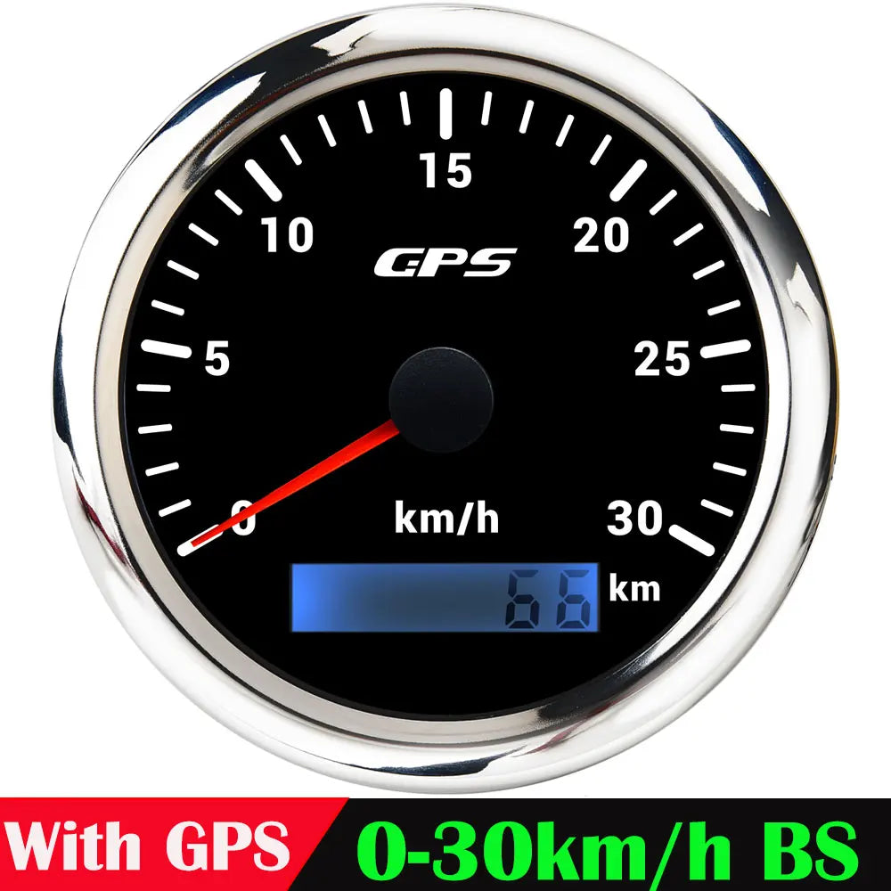 A 85MM GPS Speedometer For Motorcycle Marine Boat 30~200 Kmh Boat Car Truck Speed Gauge Meter With GPS Antenna 7 Color Backlight