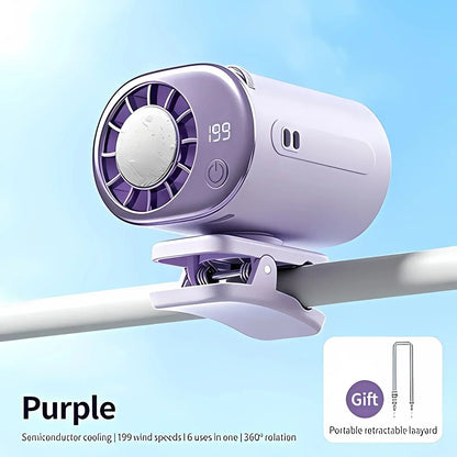 Car Clip On Fan Mini Portable Fan Outdoor Clip Umbrella Fan Waist Clip Electric Fan USB Rechargeable Desktop Cooling Fan Camping