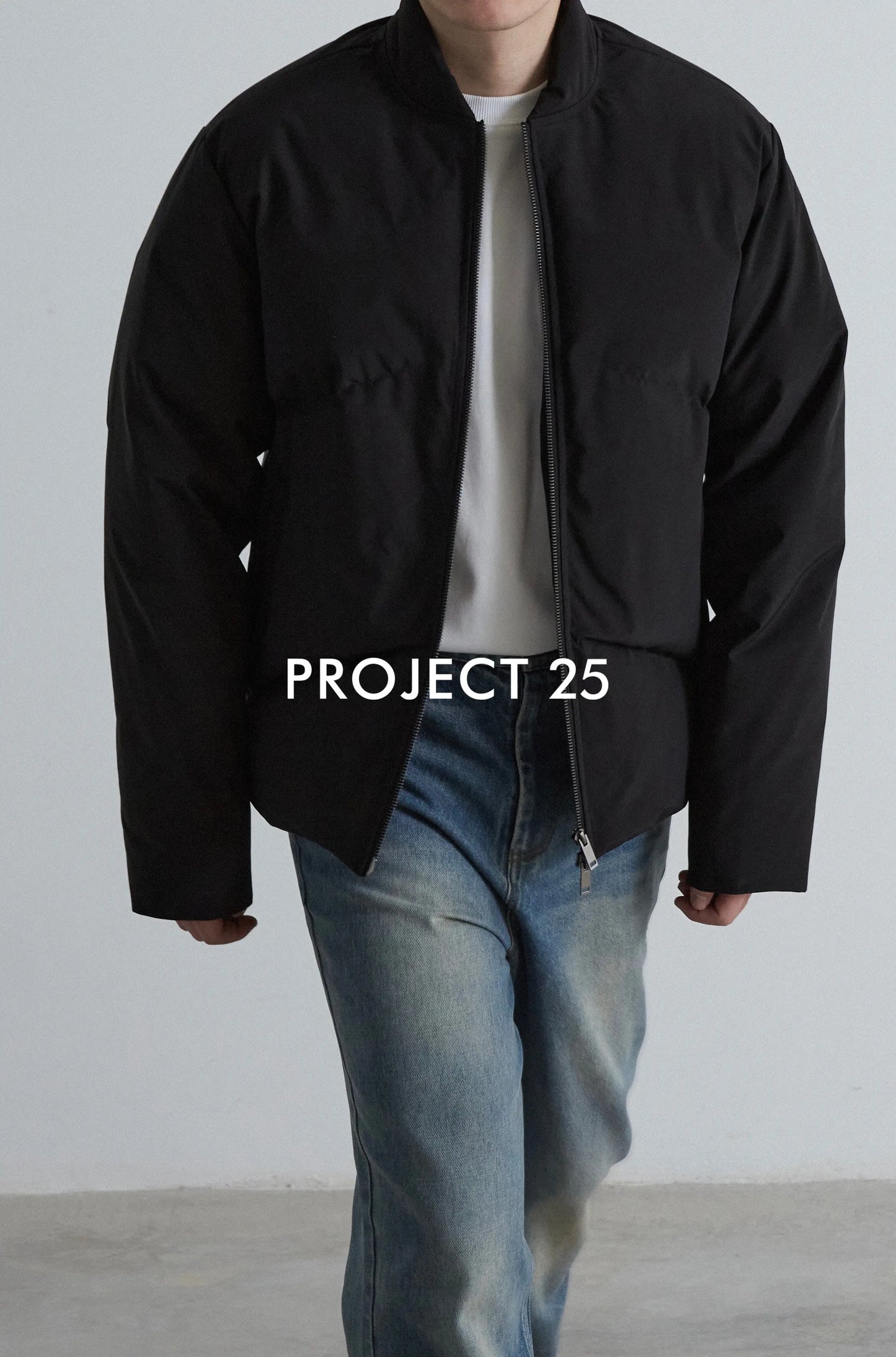 PROJECT 25 Men's Short Simple 90% White Duck Down Jacket Thickened Warm High-End Down Coat Zip Casual Winter Jacket