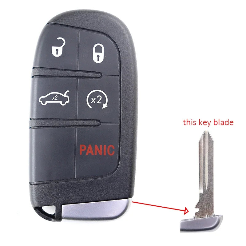 Car Key Fob Shell Case Housing for Jeep/Dodge/Chrysler/FIAT 300 500 500L 500X Toro Compass Renegade Charger Challenger Redeye