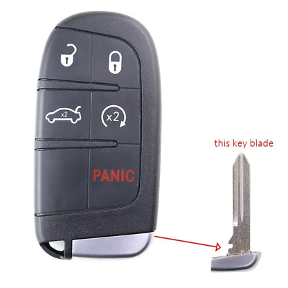 Car Key Fob Shell Case Housing for Jeep/Dodge/Chrysler/FIAT 300 500 500L 500X Toro Compass Renegade Charger Challenger Redeye