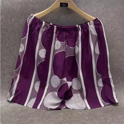 100% Mulberry Silk Men Boxer Underwear Couple Rubber Band Thin Short Home Pants Promotion Woman Can Wear
