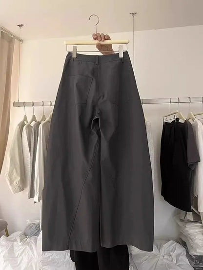 Korean Style Casual Pants Women's Summer New Large Size Fat MM Loose Hip Covering Slimming Wide Leg Long Pants