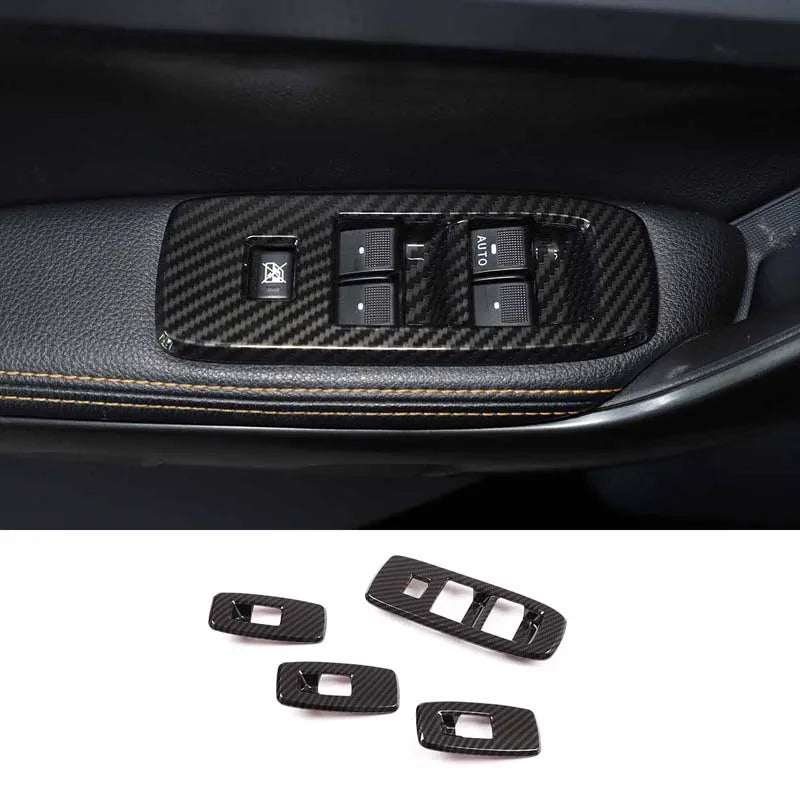 ABS Carbon Fiber For Ford Ranger Wildtrak 2015-2021 Car Center Control Shift Panel Steering Wheel Glass Lift Frame Sticker