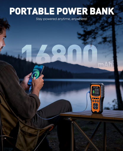 BUTURE 5000A Car Jump Starter with Full OBD Diagnosis 16800mAh Starting Device Outdoor Camping Lights Emergency Boosters