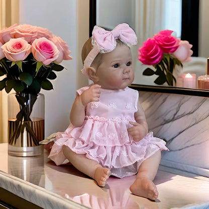 JOYORA Cute Realistic Full Body Vinyl Girl Dolls Realistic Reborn Dolls With Clothe Children'S Toys Holiday Gift Collectible Toy
