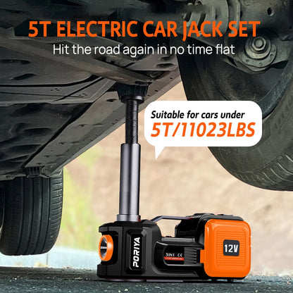 Electric Hydraulic Floor Jack 5 Ton Car 12V with Impact Wrench And Inflator Pump for Vehicle Repairing Tools