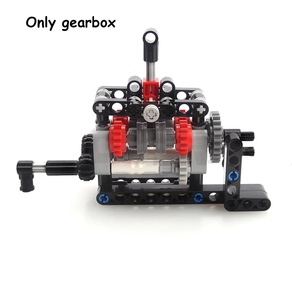 MOC High-tech 4 Speed Gearbox Model DIY Transmission Kit M Motor 8883 Power Functions Building Blocks Assemble Bricks Puzzle Toy