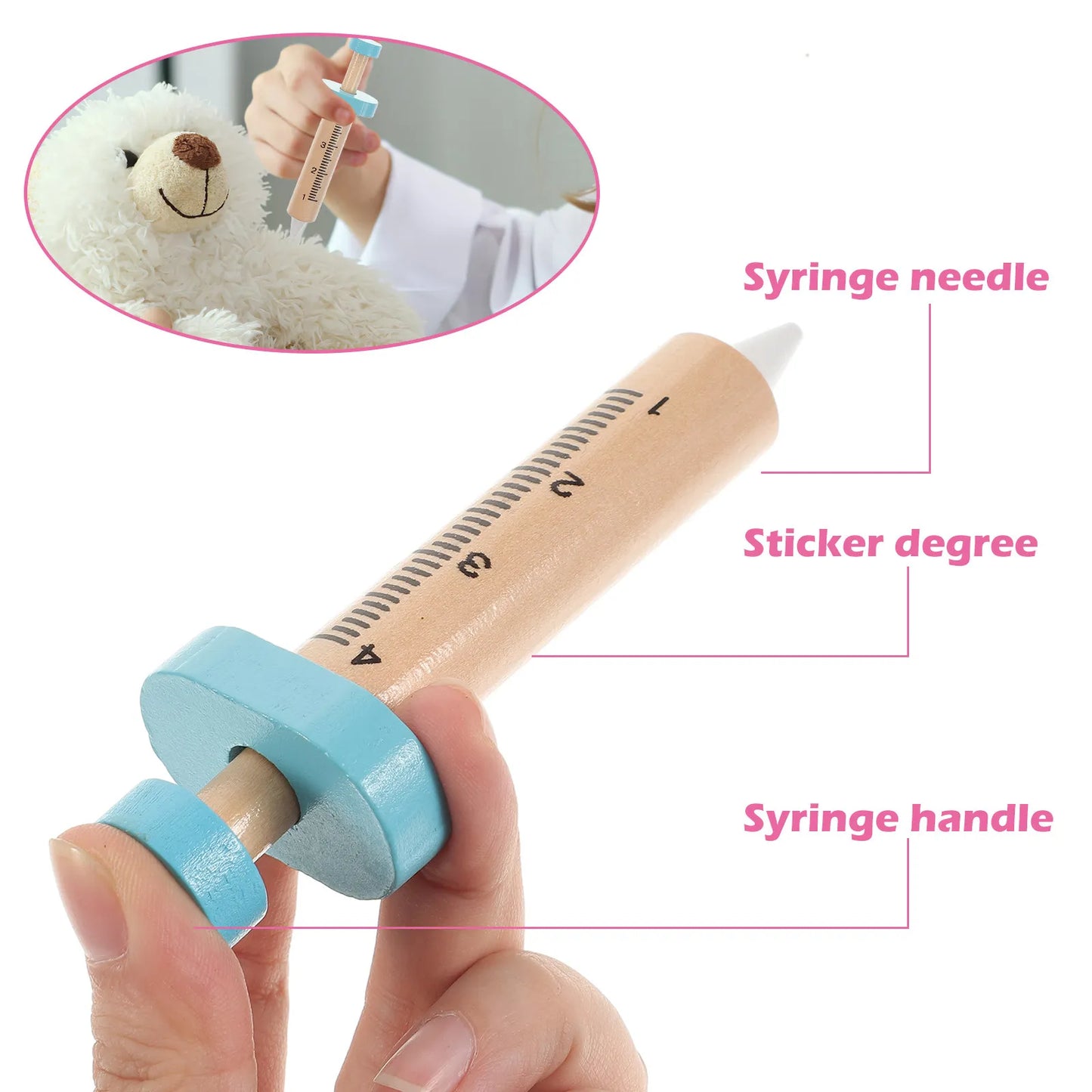 1Set Stethoscope Kid Doctor Kit High-Grade Wood Metal Pretend Play Role Play Set Children Learning Gift Doctor Kit for Kids