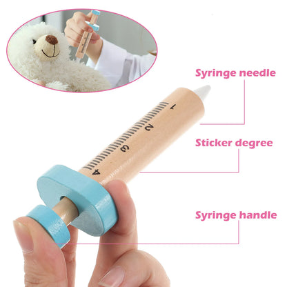 1Set Stethoscope Kid Doctor Kit High-Grade Wood Metal Pretend Play Role Play Set Children Learning Gift Doctor Kit for Kids