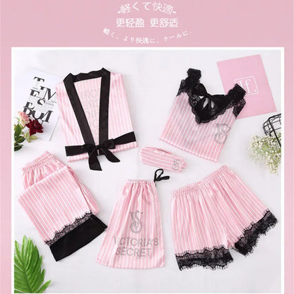 New Trim Homewear Ladies Sleepwear Chemise Sexy Womens Victoria's Secret Nightwear Underwear Pajamas Set Robe Lace