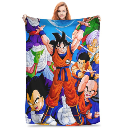 Dragon Ball Blanket Anime Goku Pattern Soft Throw Blankets for Bed Bedroom Quilt Air Conditioning Personalised Warm Bedspread