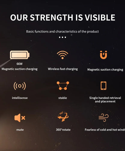 Car Phone Holder 66W Wireless Charger Mobile Phone Holder Intelligent Infrared Air Vent Clip for iPhone Samsung Xiaomi Universal
