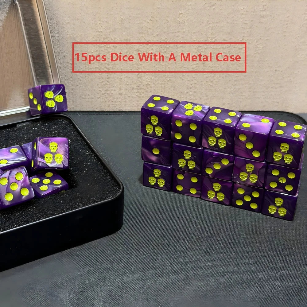 15PCS 16mm/0.63inch D6 Wargaming Dice Set for Tabletop Miniatures Game, Damage Tracking,Army Faction Themed Dice Tokens