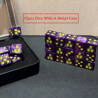 15PCS 16mm/0.63inch D6 Wargaming Dice Set for Tabletop Miniatures Game, Damage Tracking,Army Faction Themed Dice Tokens