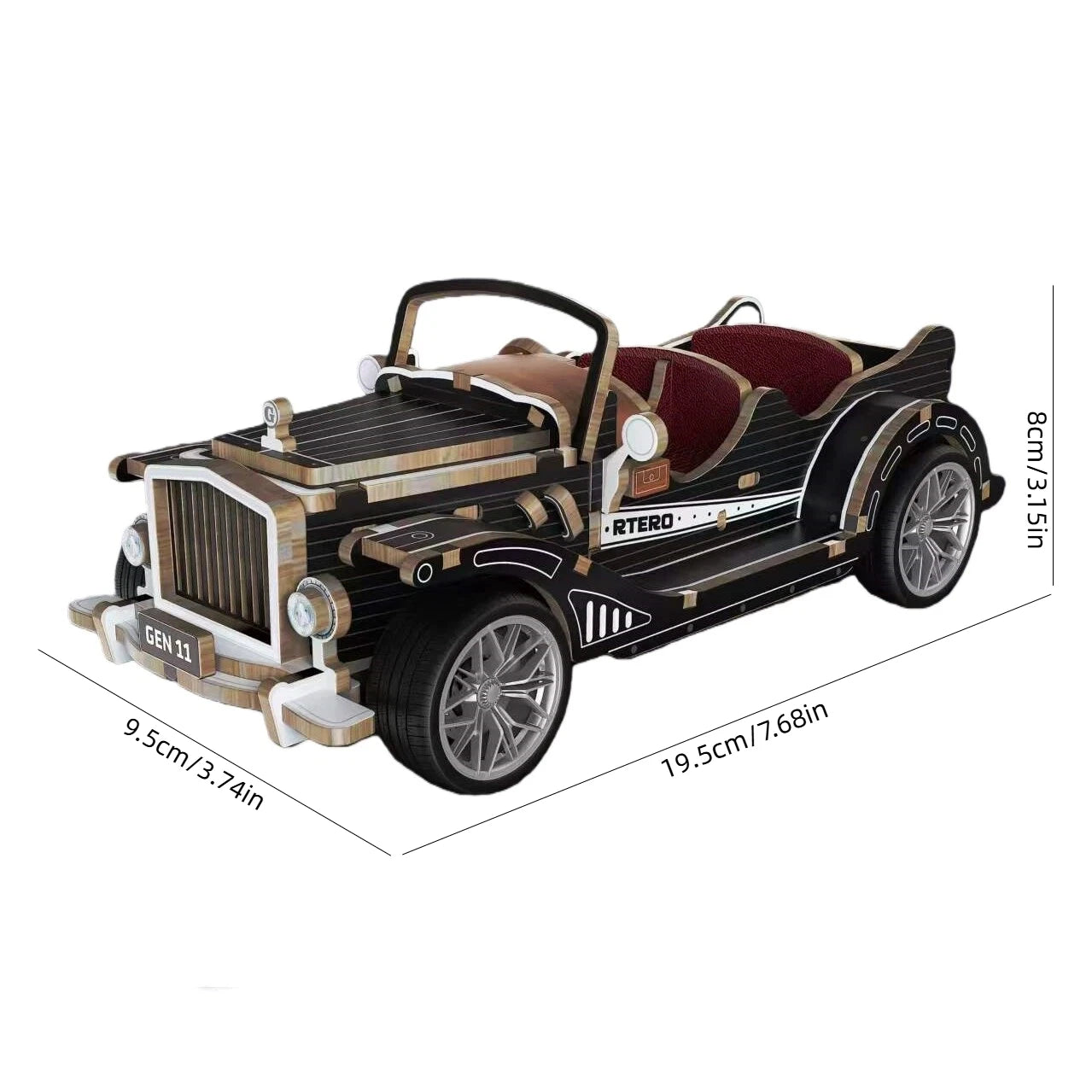 Wooden Racing Car and Off-Road Vehicle Assembly Set, Creative Racing Car Series, Suitable for Gifts and Collections.
