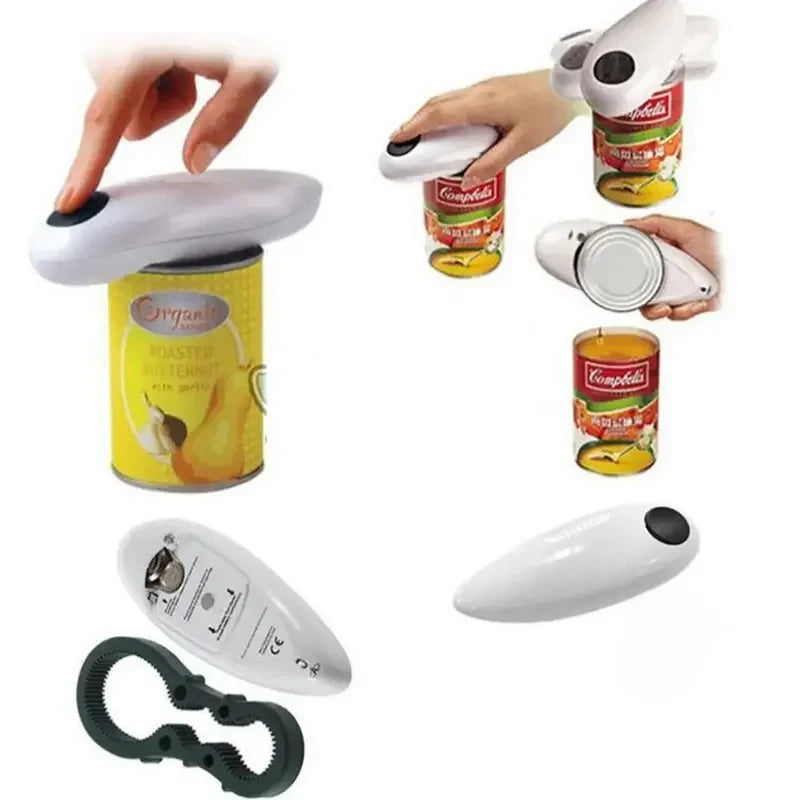 Easy Operate Electric Can Opener Multifunctional Jar Bottle Opener With Free Small Opener Battery Powered