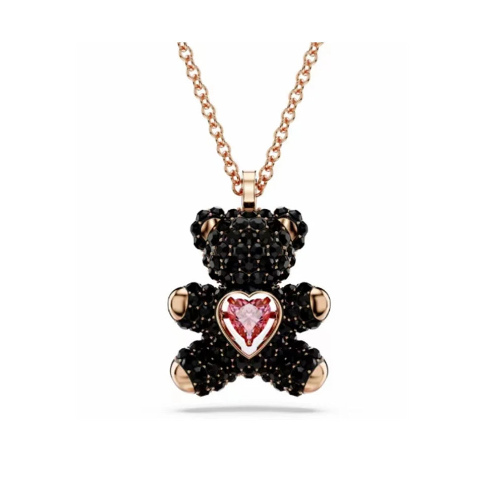 New Swa Concealed Pink Heart shaped Romantic Pendant Kirin Fashion High end Moon Versatile Accessory Necklace