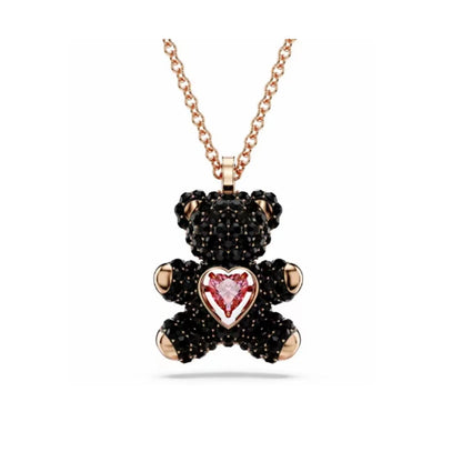 New Swa Concealed Pink Heart shaped Romantic Pendant Kirin Fashion High end Moon Versatile Accessory Necklace