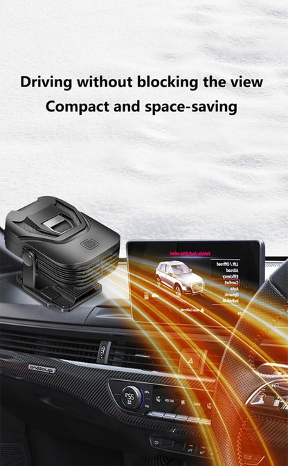 2-in-1 12V 200W Car Heater Defroster 360° Rotating Portable Windshield Heater Fast Frost/Fog Removal for All Vehicles