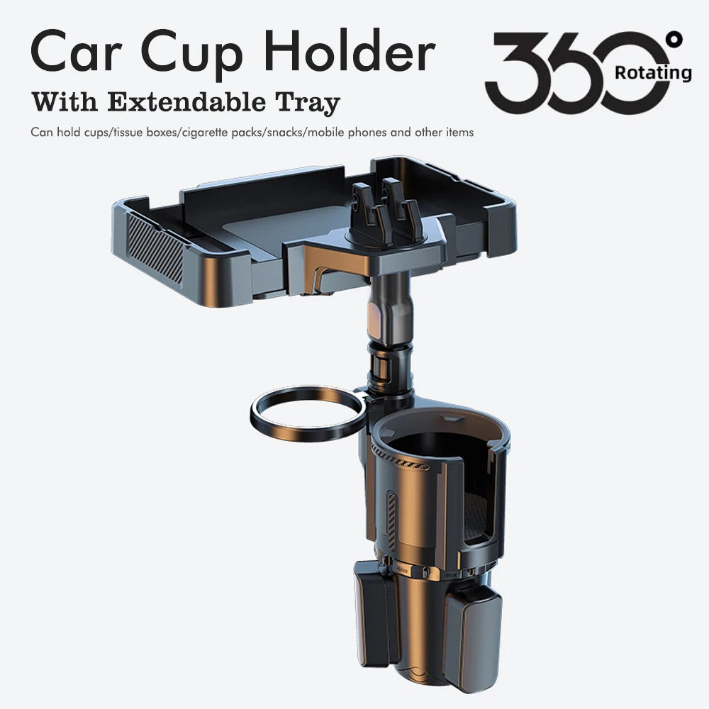 Cup Holder Tray for Car Dual Cap Holder 4 In 1 Adjustable Car Cup Holder Car Drink Phone Holders Snack Tray Expander