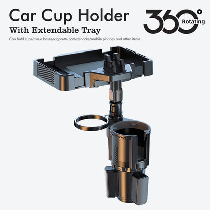 Cup Holder Tray for Car Dual Cap Holder 4 In 1 Adjustable Car Cup Holder Car Drink Phone Holders Snack Tray Expander