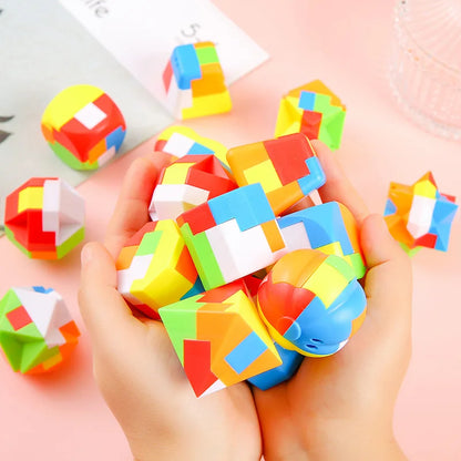 3D Puzzle Luban Lock Keychain Brain Game Rubik's Cube Intelligence Children's Puzzle Toy Adult Stress Resistance Reward Student