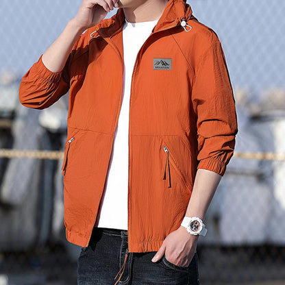 Summer Windbreaker Jacket, Men's Long-Sleeved Hoodie, Outdoor Sports Coat, Hiking and Camping Clothing, Men's Fishing Suit, Men'