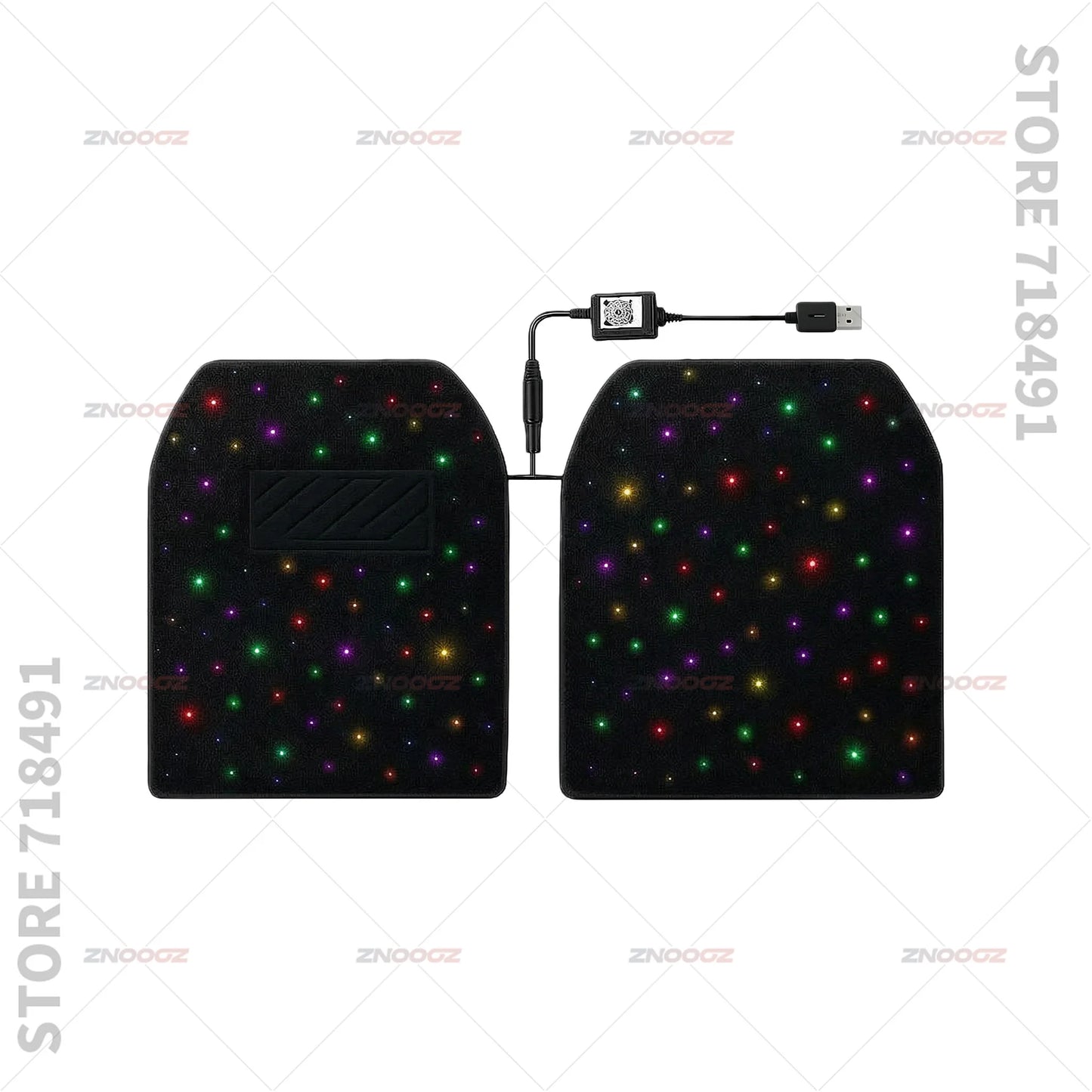 For Ford Super_Duty Expedition F-Series E-Transit Explorer Mustang Transit Ranger USB Car LED Starry Sky Foot Mat DIY Can Be Cut