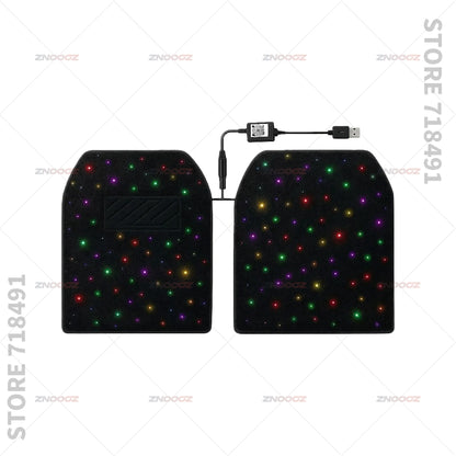 For Ford Super_Duty Expedition F-Series E-Transit Explorer Mustang Transit Ranger USB Car LED Starry Sky Foot Mat DIY Can Be Cut