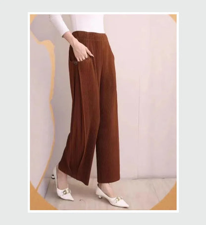 Miyake Pleated Fall Women Pants New High-waisted Thin Casual Pants Temperament Fashion Versatile Office Commuting Women's Pants