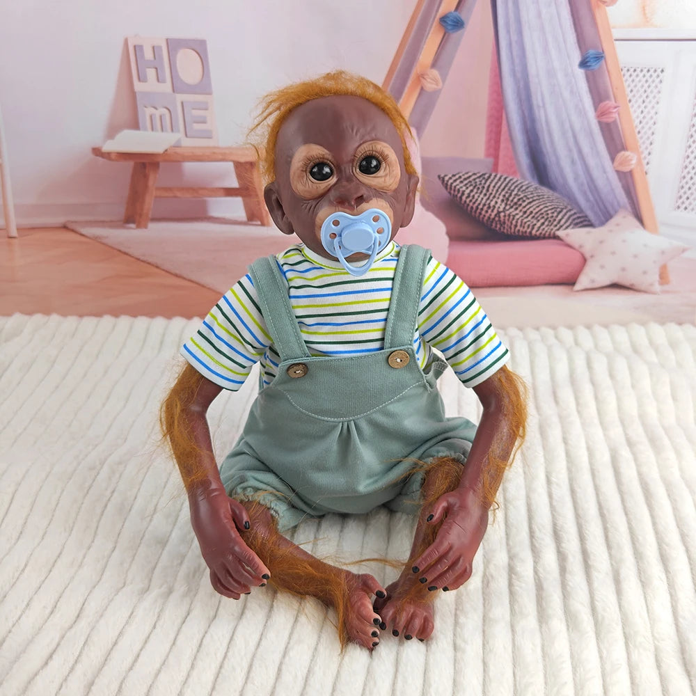 55CM Realistic Monkey Reborn Doll Soft Cloth Body Boy Girl Toddler Companion Playing House Toy Christmas New Year Gift