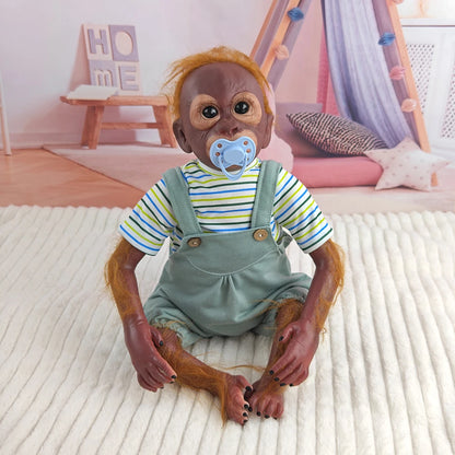 55CM Realistic Monkey Reborn Doll Soft Cloth Body Boy Girl Toddler Companion Playing House Toy Christmas New Year Gift
