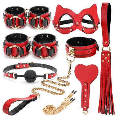 Exotic Sex Toys, Leather Plush sexy Bondage Bundle Set, Gag, Whip, Butt Plug, Sex Toys for Women, Nipple Clips, Erotic Sex Toys