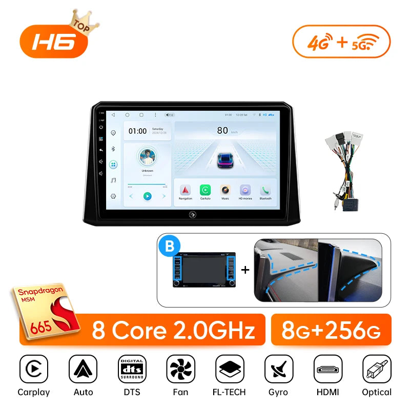 Ainavi Car Multimedia For Toyota Corolla 2019-2026 E210 Wireless Carplay Android Auto 4G Car Radio DSP Stereo IPS Screen 2 Din