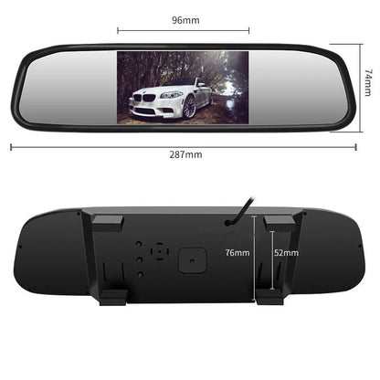 Rearview Mirror Reverse Radar 4 Probes Anti-dazzling Original Fit Parking Monitor Detector Auto Safety Auxiliary System