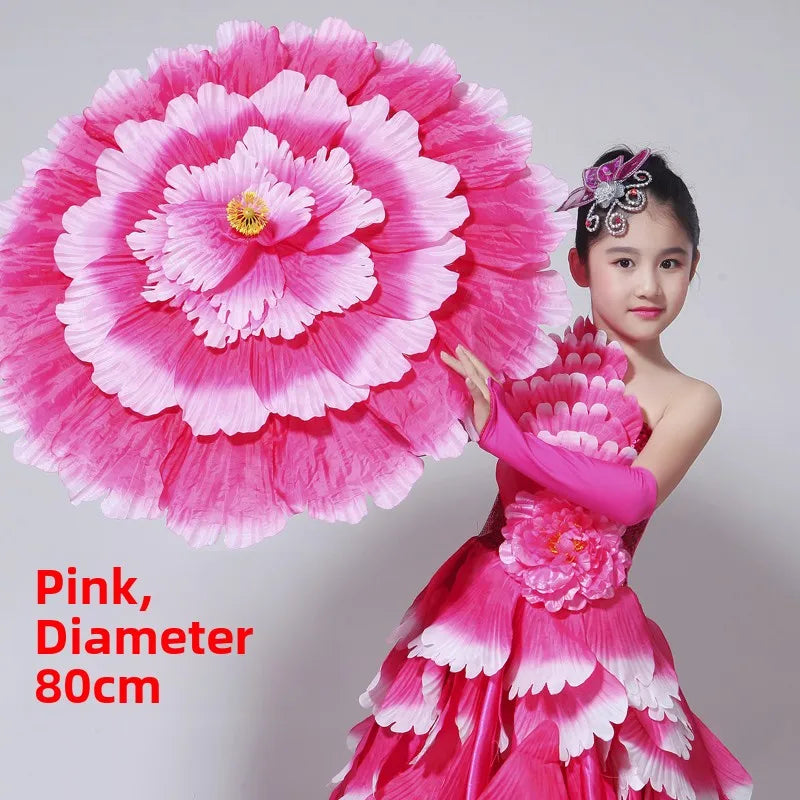 Dance Art Elegant Peony Flower Umbrella Fiber Umbrella Opening Dance Stage Performance Costume Props National Costume Stage Wear